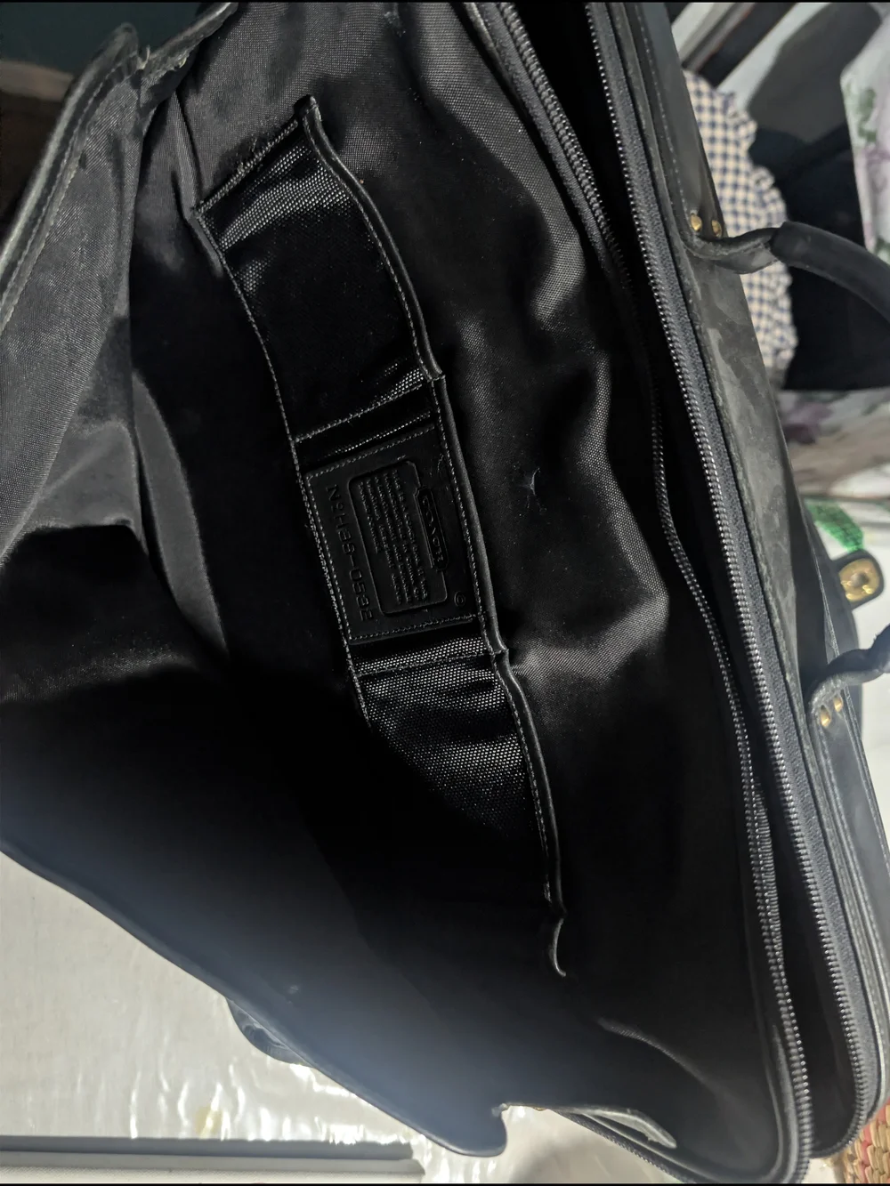 Coach Black Leather Work Briefcase with Top Handle and Strap